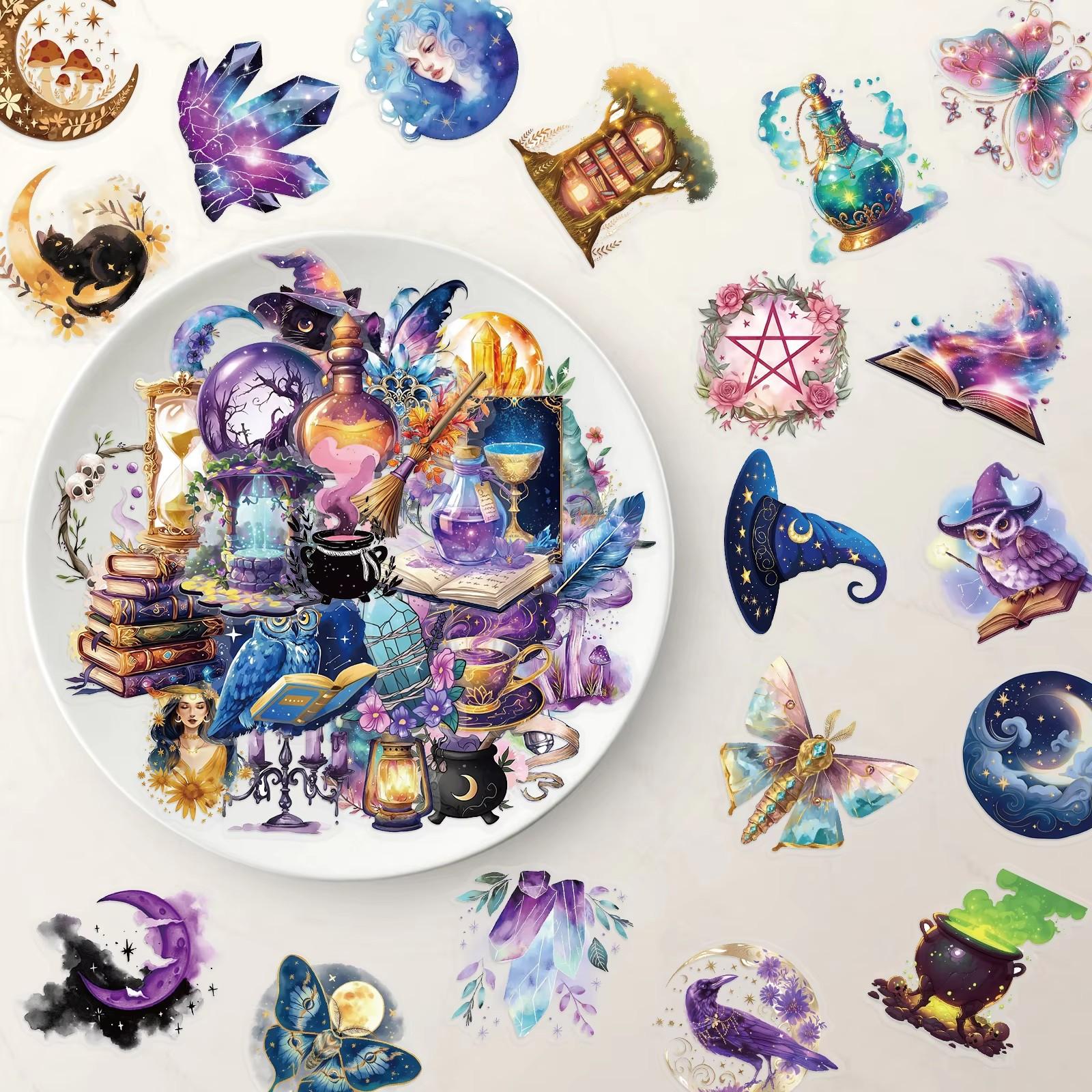 

50PCS Magic Planet Stickers Magic Elements Exquisite Handheld Materials Phone Cases Laptops Suitcases Transparent Waterproof