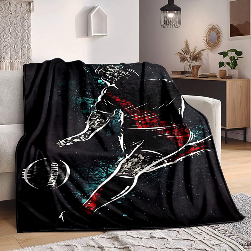 1pc Football Player Blanket, Lightweight Flannel Throw Blanket for Sofa, Bed, Travel, Camping, Living Room, Office, Couch, Chair, and Bed011