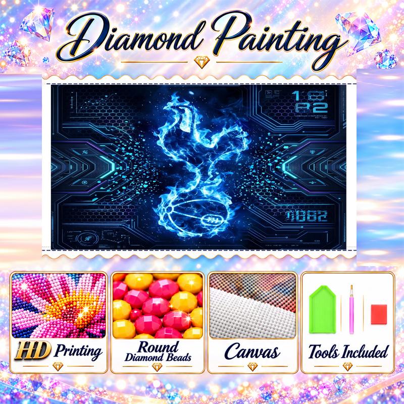 Tottenham Hotspur Diamond Painting Kit 5D Full Drill DIY Diamond Mosaic Wall Art Home Decor