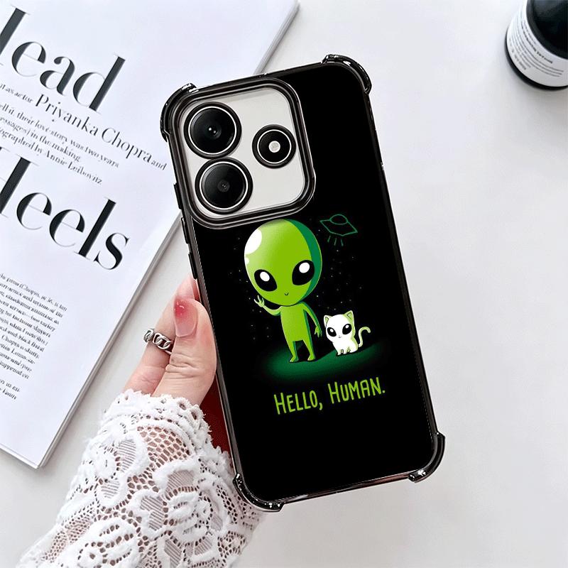 Funny Space UFO Alien Thing Soft Phone Case For Xiaomi Redmi Note 14 15 Pro Plus 13 12 11S 11T 5G 10 9S 9 Plating Anti-Fall Fund