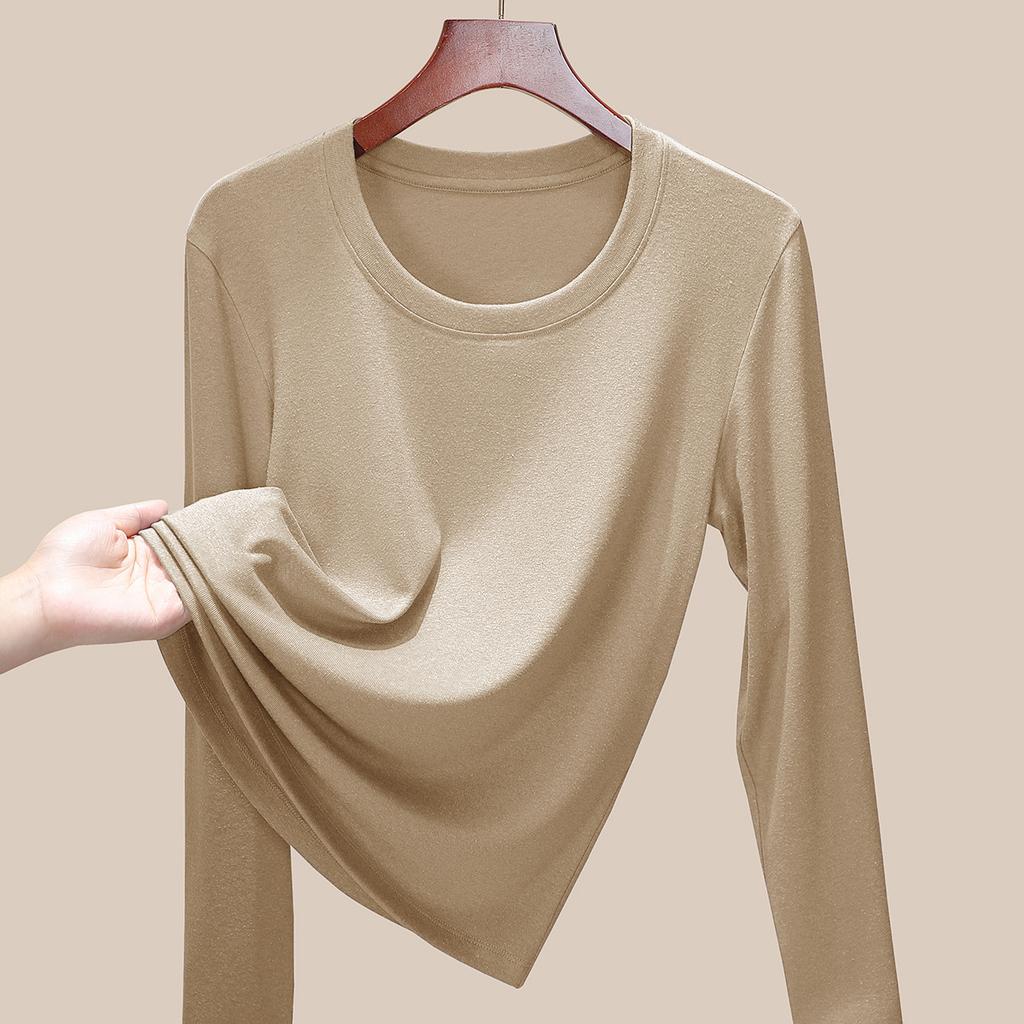 Sports Long-sleeved Women's High-elastic Slim-fitting and Thin Tencel Wool Bottoming Shirt, New In Early Autumn