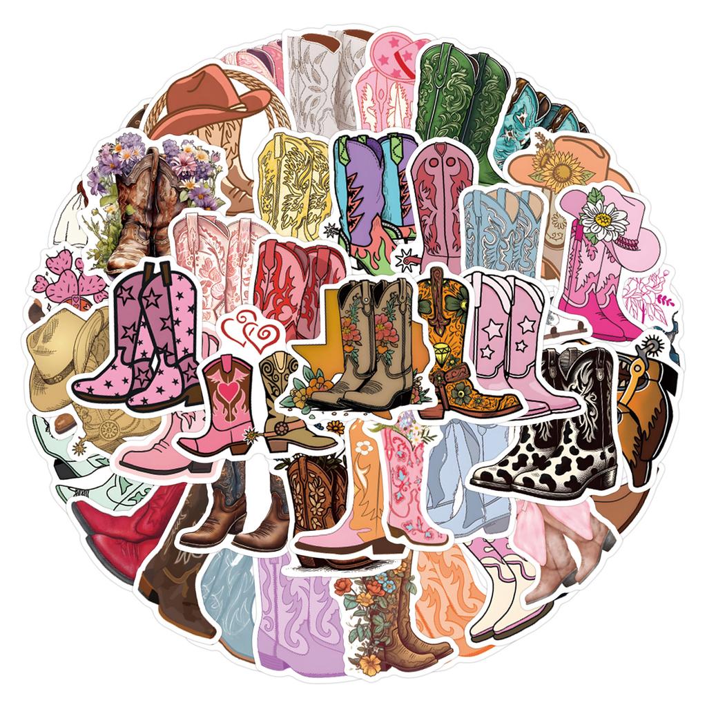 55 Cowboy Boots Cowboy Boots Graffiti Stickers Scooter Laptop DIY Stickers