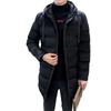Large size men's autumn and winter cotton-padded clothes men's medium and long hooded jackets men's thickened warm men's cotton-padded clothes