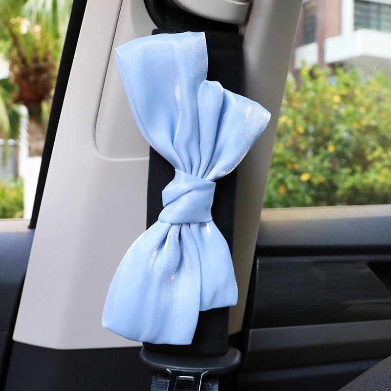 

2pcs Pearlescent Ribbon Bow Women s Safety Belt Cover, Shiny and Cute Safety Belt Shoulder Pad, Shoulder Protector for Auto Cars Accessories 2pcs синій