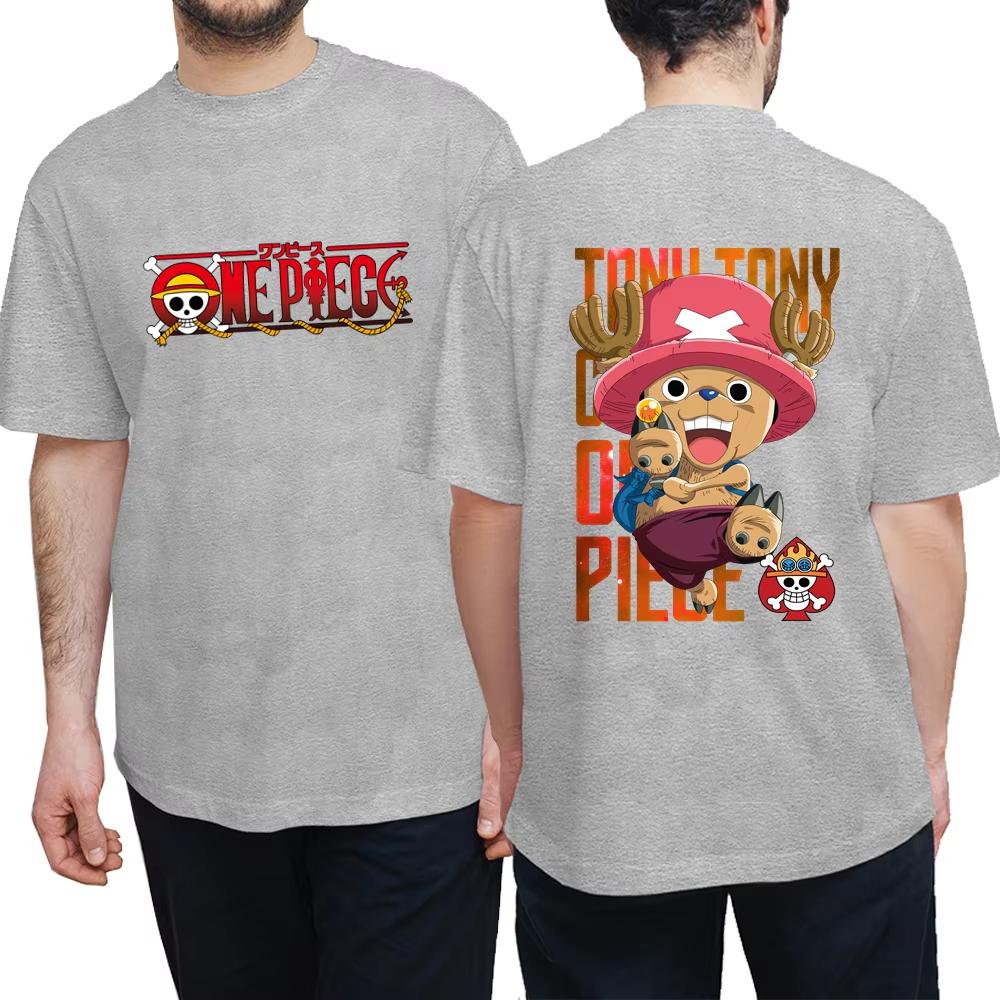 2025 ONE PIECE Animation Cut Fun Printing Summer Men and Women Pure Cotton T-shirt Street Casual Comfortable Trend T-shirt