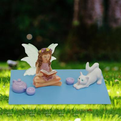 Micro Landscape Ornament ,Miniature Fairy Garden Statue,Reading Sculpture,Garden Outdoor