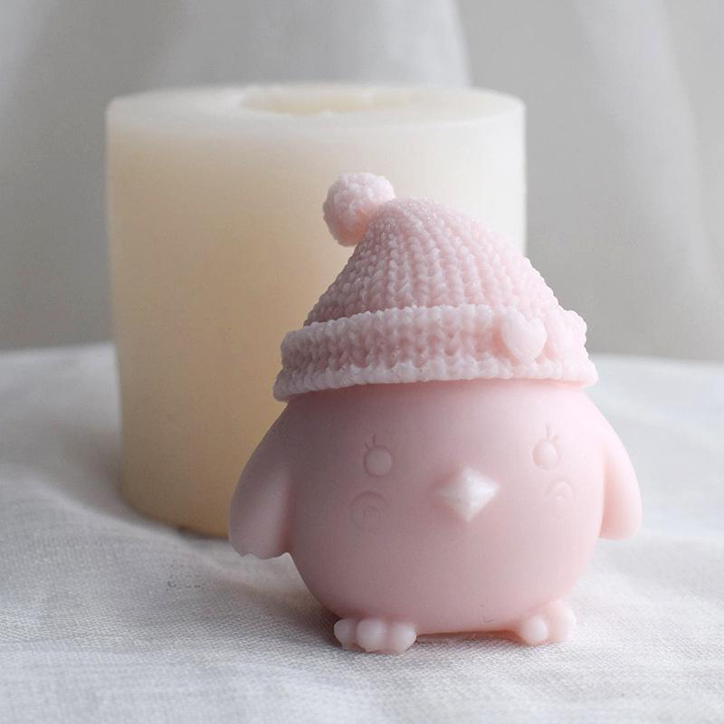 Cute Cartoon Chick Silicone Candle Moulds DIY Handmade Mini Animal Soap Aromatherapy Plaster Making Home Decoration Handicrafts