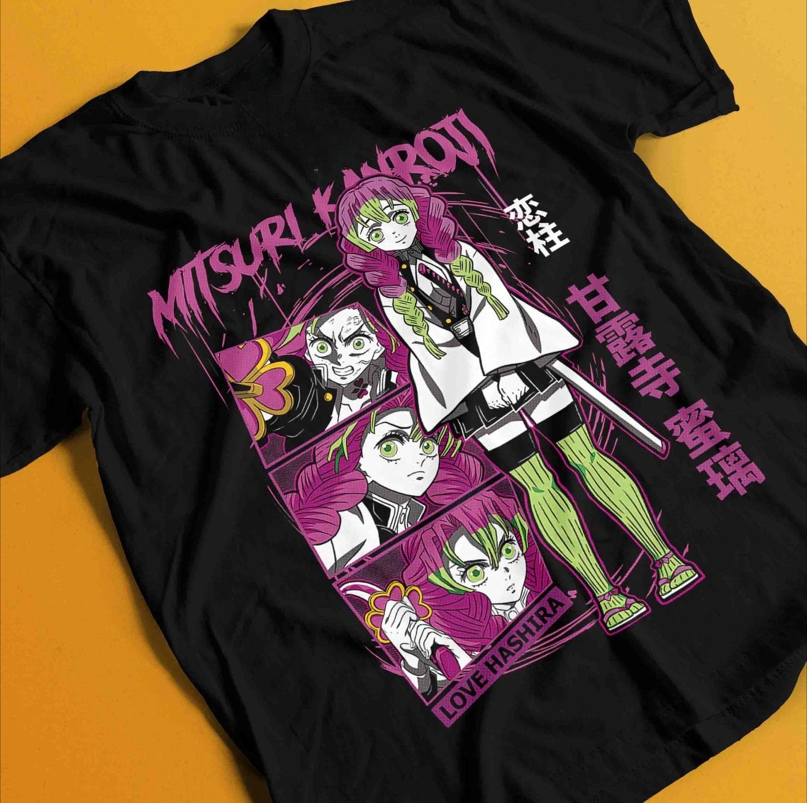 

Demon Slayer Shirt Mitsuri Kanroji Tshirt Zenitsu TShirt Muzan Tanjiro Doma Tee Summer Unisexs and Womens Tshirt Top S
