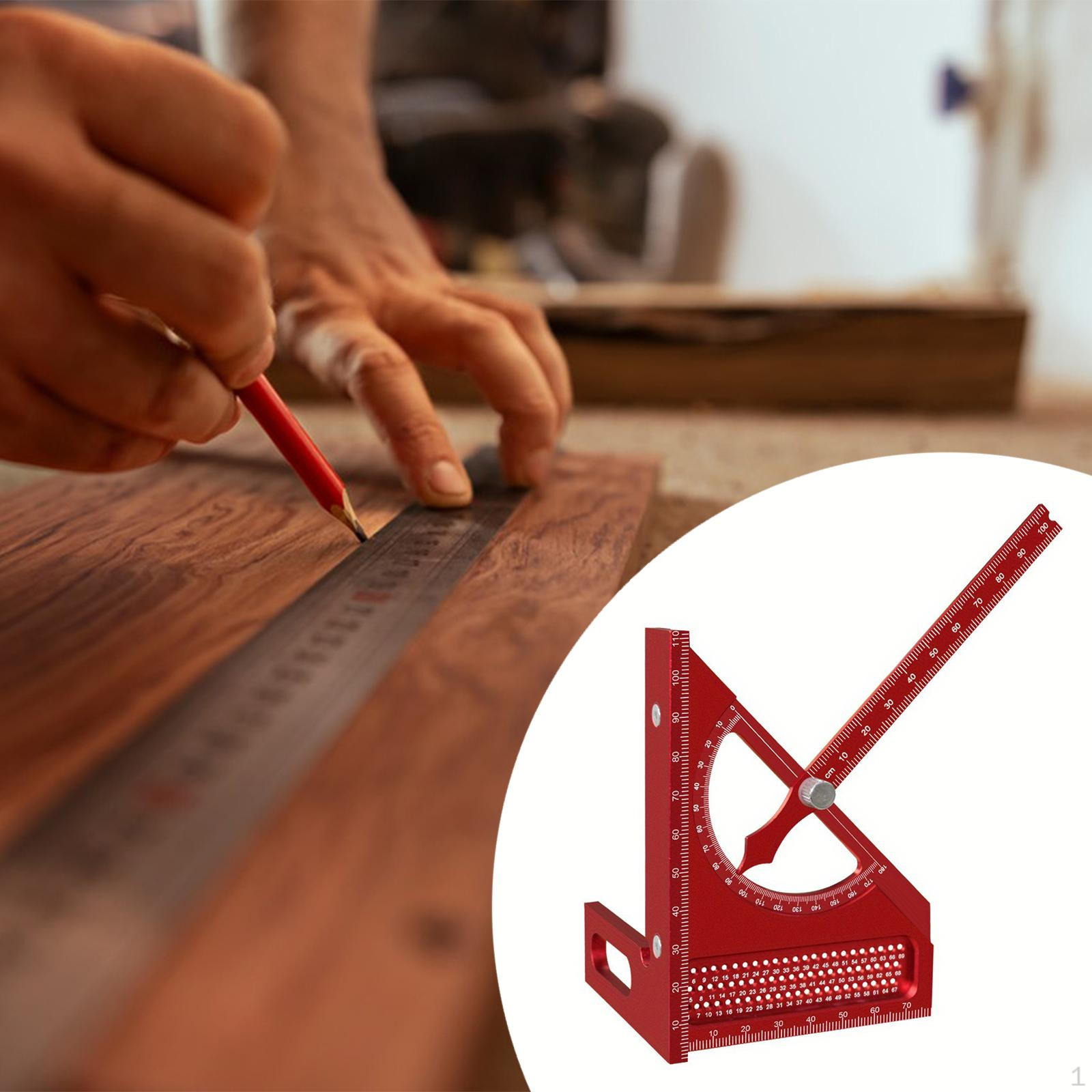 

3D Алюминиевая измерительная линейка, Инструмент для деревообработки красный