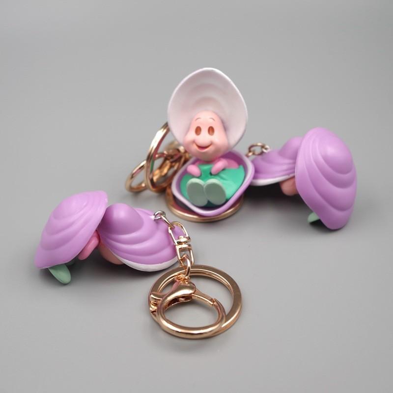 Oyster Shell Baby Car Keychain With Cartoon Animal Design For Kids Gifts