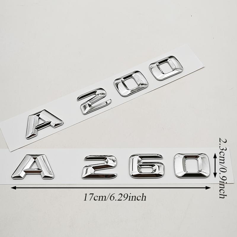 3D ABS Car Letters Logo A180 A220 A260 Badge Rear Trunk Emblem For Mercedes Benz A Class A180 A200 A220 A260 W177 Tail Marking