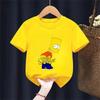 Simpsons Funny Printed TShirt Kids Fashion Trend Top Boys Girls All Seasons Cotton Crew Neck Short Sleeves