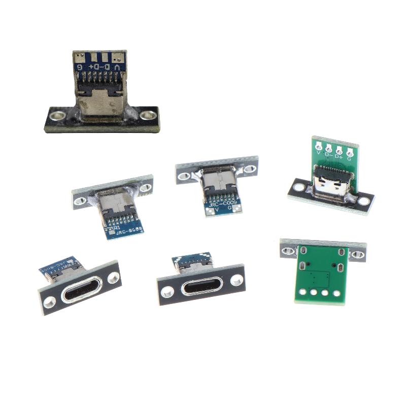 5/10/20Pcs Type-C Usb Jack 3.1 Type-C 4Pin 2Pin Female Connector Jack Charging Port Usb 3.1 Type C Socket With Fixing Plate