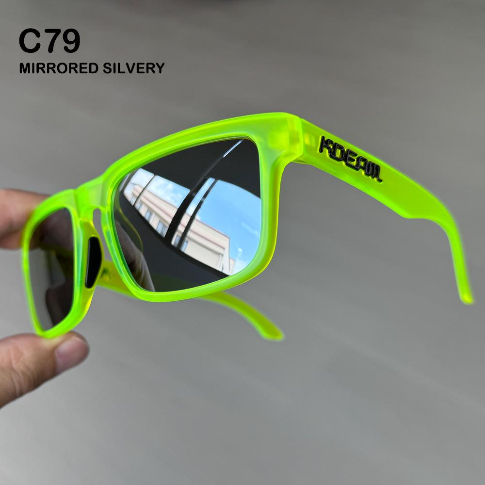 KDEAM Brand Men Square Polarized Sunglasses Colorful Design Cool Fashion Women Shades Summer Sun Glasses Mirrored Coating Lens