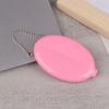 Small Oval Coin Purse Mini Earrings Rings Storage Box With Chain Solid Color Pvc  Portable Bag Pendant