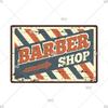 Classic Barber Shop Vintage Tin Signs Decorative Metal Plaque Metal Retro Wall Plates Salon Haircut and Shave Poster Wall Decor