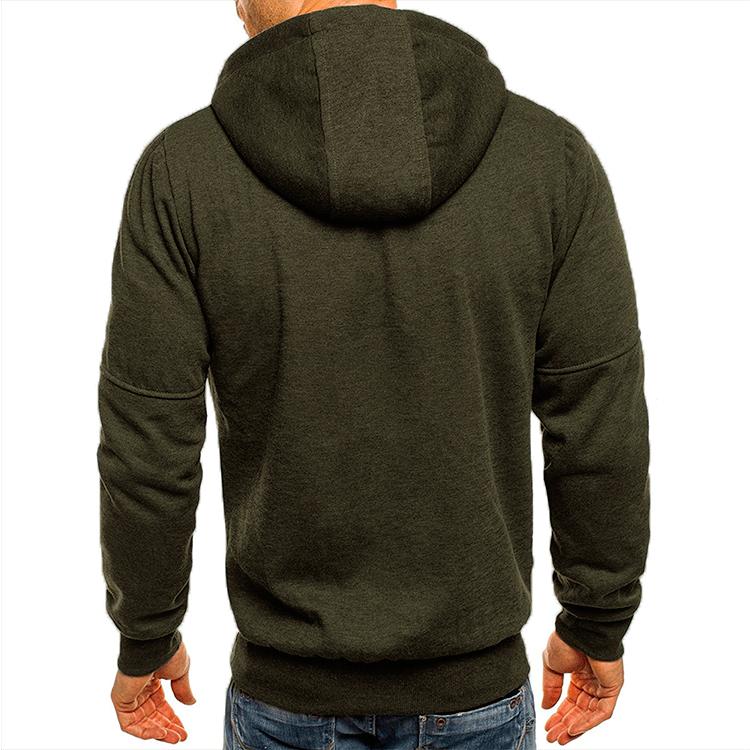 Herren Übergangsjacke in Übergröße, einfarbig, für Frühling und Herbst, Sport-Fitness-Hoodie, modische Freizeitjacke mit Reißverschluss und Taschen