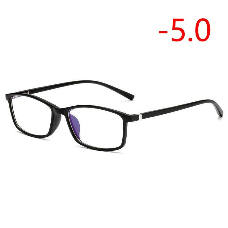 TR90 Square Myopia Glasses -1 0 To -6 0 Prescription Eyewear Unisex Blue Red Transparent Black Frame Lightweight Durable