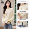 Women's Round Neck Knit Sweater with Slit Hem