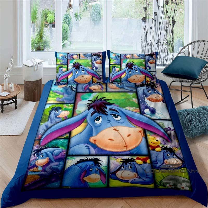 

(Eeyore) Bedding Set, 3D Printed Cartoon Pattern Duvet Cover, Soft and Comfortable, King Size, Suitable as a Gift for Boys and 140X200cm