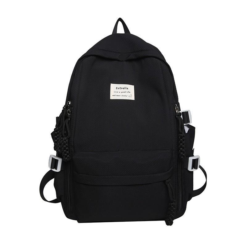 Junior High School Schoolbag Women Korean Preppy Style Light Backpack Large-capacity All-matching Student
