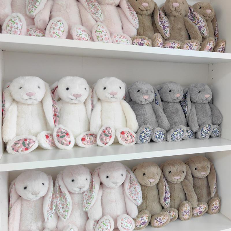 Peluche Orecchie Floreali Coniglio Bonnie Bambole di Peluche Coniglio Giocattoli Kawaii Decorazione Stanza Morbido Cuscino Divano Regali di Compleanno per Bambini