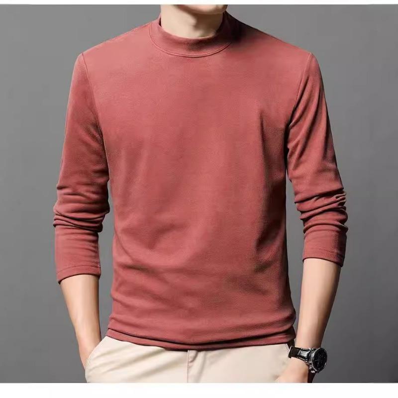 

Осенне-зимняя полувысокая двухсторонняя немецкая бархатная зимняя верхняя одежда мужская базовая рубашка с длинными рукавами футболка облегающего кроя универсальная XXXXL розовый