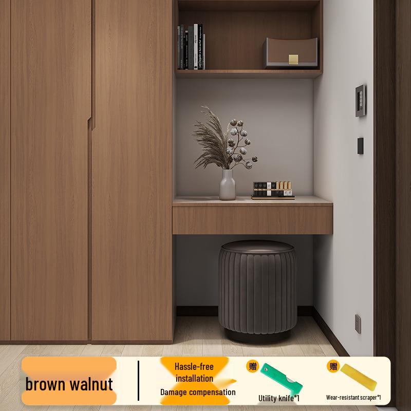 Wood Veneer Self-Adhesive Wallpaper: Thick, Soft, Imitation Wood Grain for Doors, Tables, and Furniture Renovation.