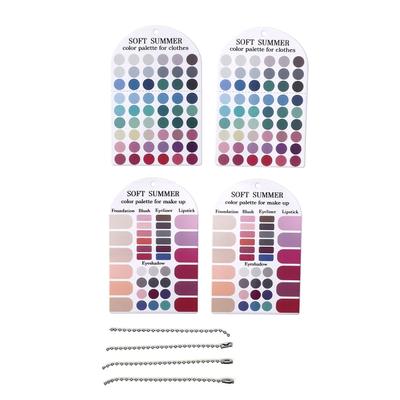 2 Sets Farbpalettenkarten Tragbarer 12-Jahreszeiten-Farbtypanalyse-Leitfaden für Kleidung Make-up Hautton-Test