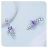 Silver Iris Gradient Oil Drip Pendant & S925 Sterling Flower Bracelet Beads