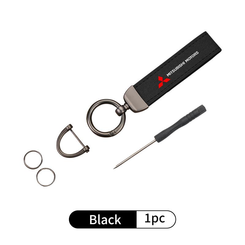 Car Keychain Suede Leather Lanyard Key Chain Acesssories For Mitsubishi Outlander Lancer Cross Colt Xpander Mirage Attrage WJ4