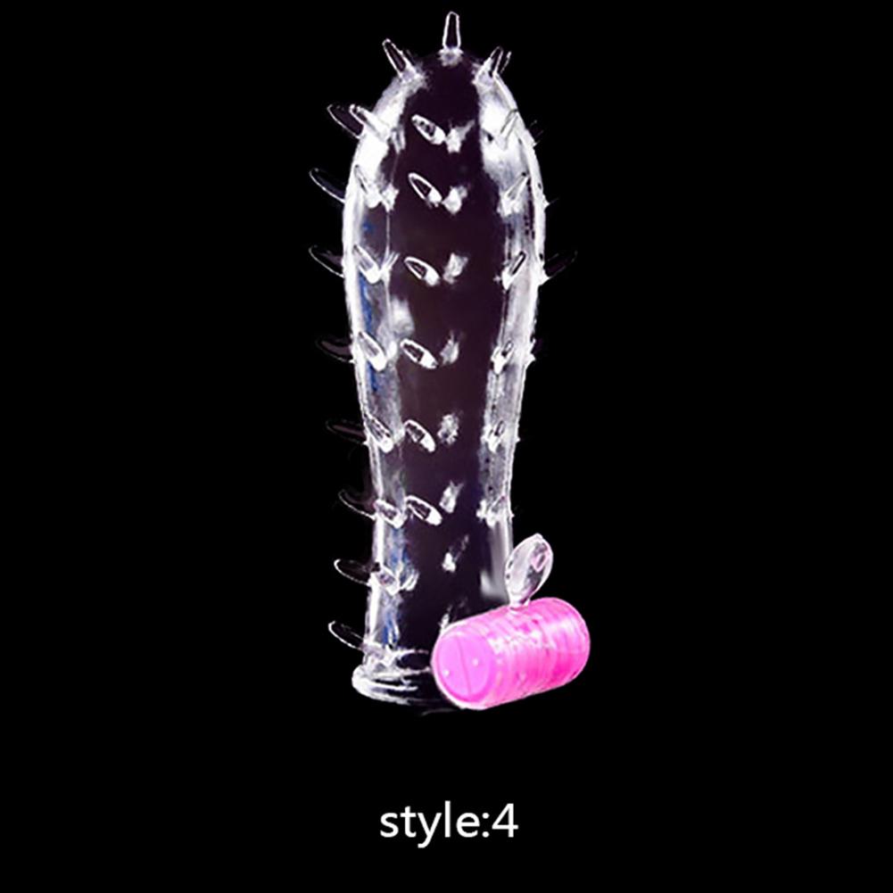 Vibrator Penis Lock Condom Ring Thread Sleeve Dotted Sex Toy