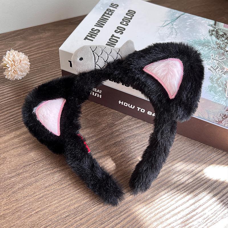 

Парк развлечений Котенок милый забавный ободок корейский плюшевый нескользящий ободок для умывания аксессуары для волос