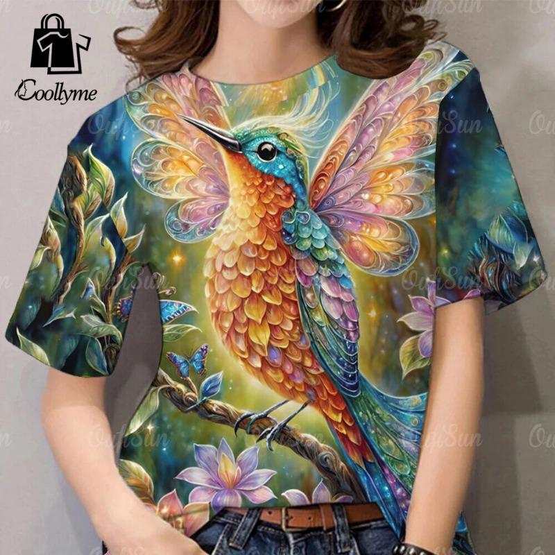 3D Printed Women s T-shirt Floral Shirt Casual Short Sleeve Fashion Versatile Women s Clothing Summer Breathable T-shirt S