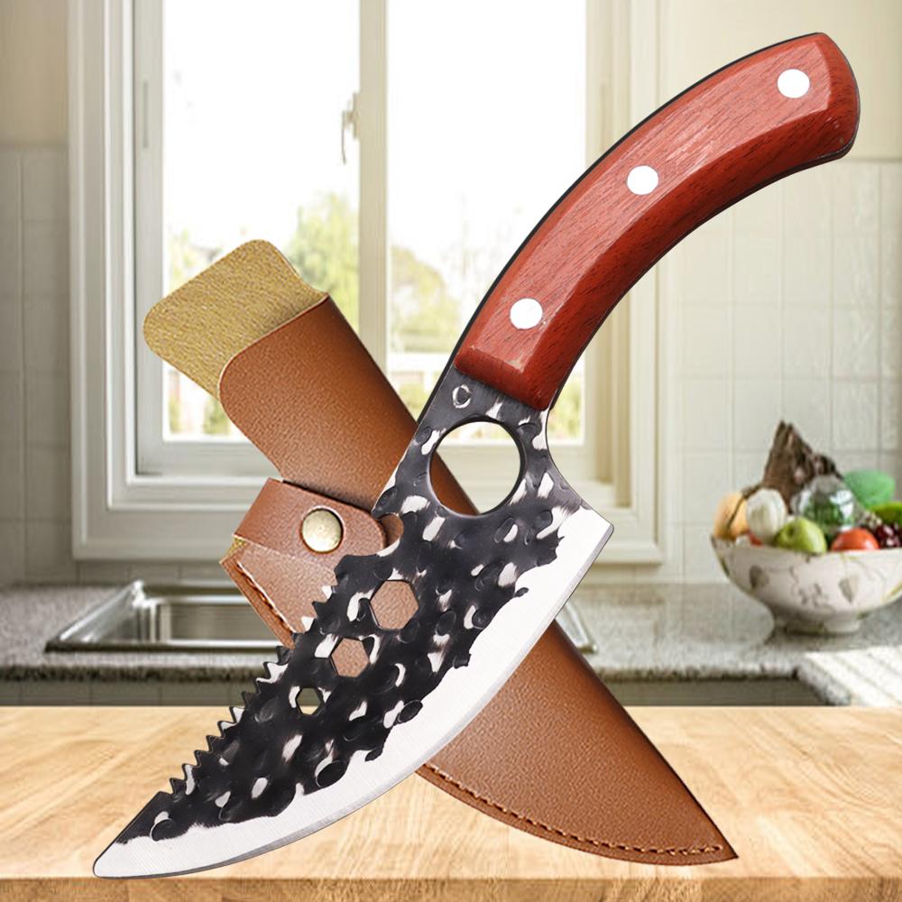 

Многофункциональный кухонный нож ручной ковки, мясной тесак, обвалочный нож из нержавеющей стали, идеально подходит для приготовления пищи, бытовые ножи