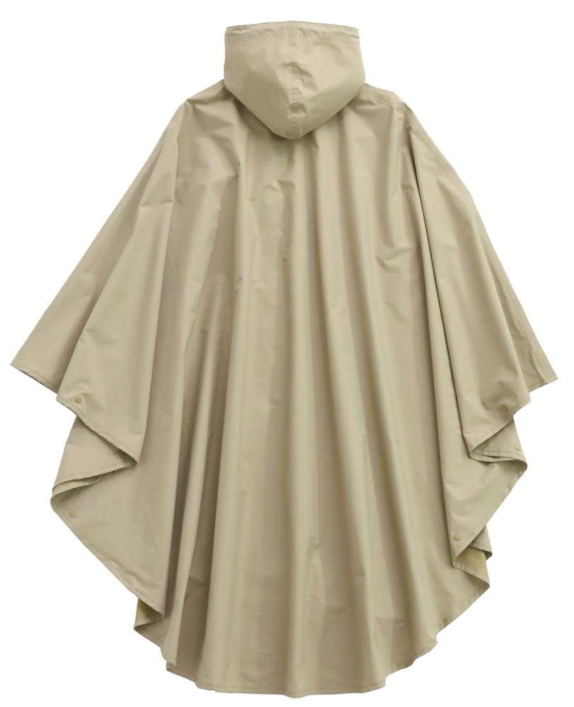 Pentru că un pelerină de ploaie din poliester cu depozitare Poncho U-DAY, elegantă, unisex, supradimensionată, bej, husă hidrofugă.