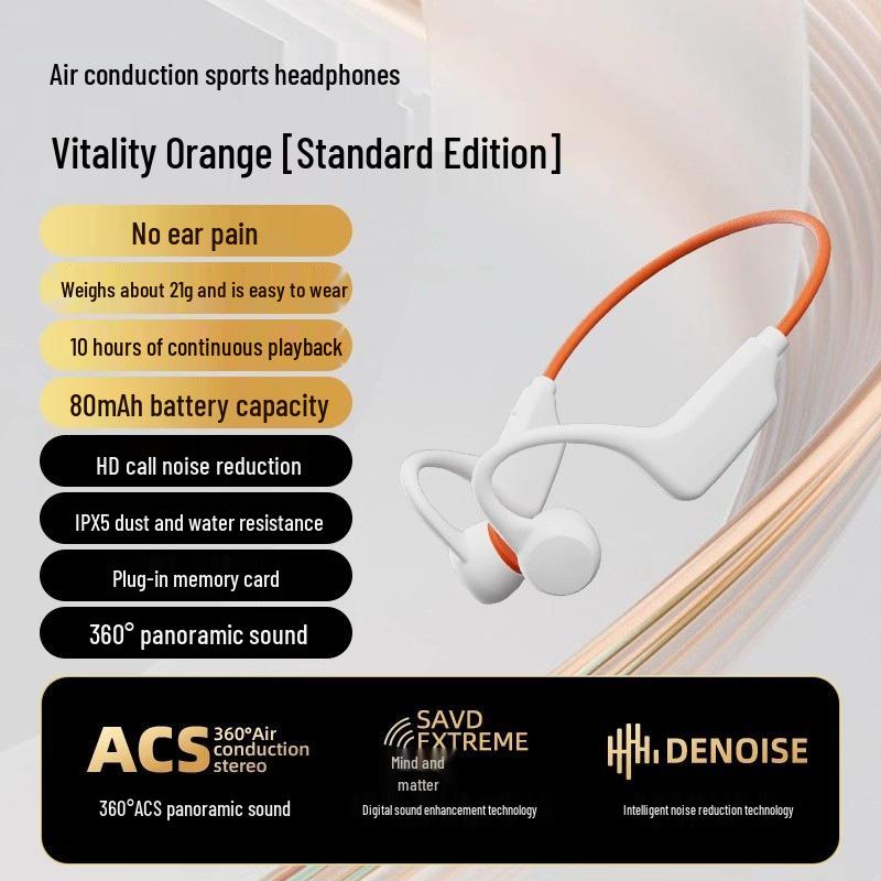 Wireless Bone Conduction Bluetooth Sports Headphones for Running & Cycling