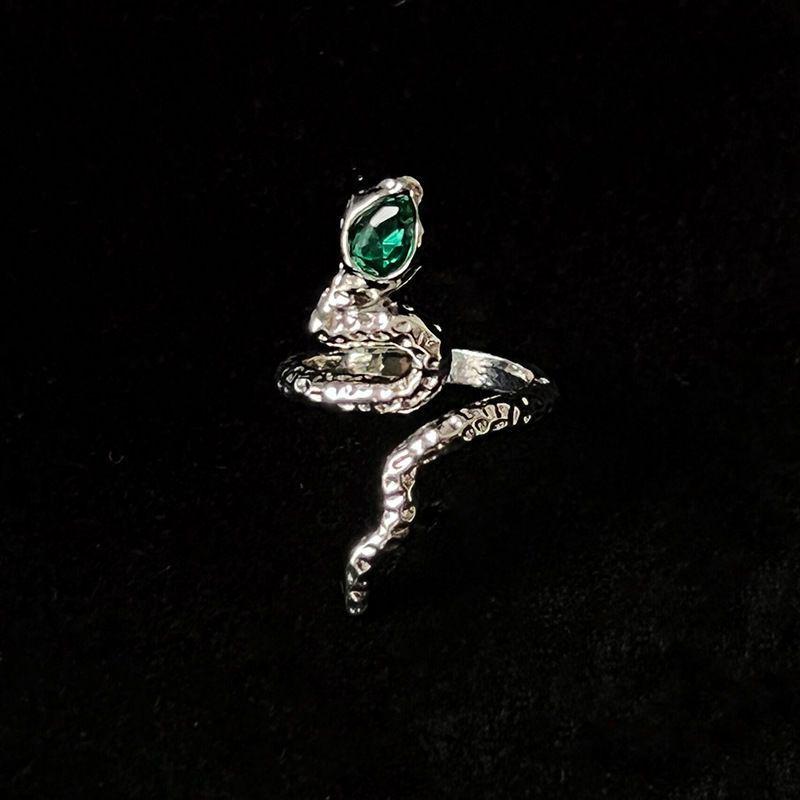 

Элегантное серебряное кольцо в форме змеи с цирконом: Универсальные, Модные Украшения для Рук для Женщин