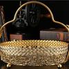 Metal Carrying Basket Iron Art Pastry Tray Light Luxury Fruit Basket  Cake