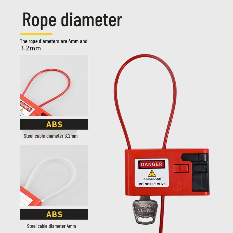 Manruns Red Cable Safety Padlock