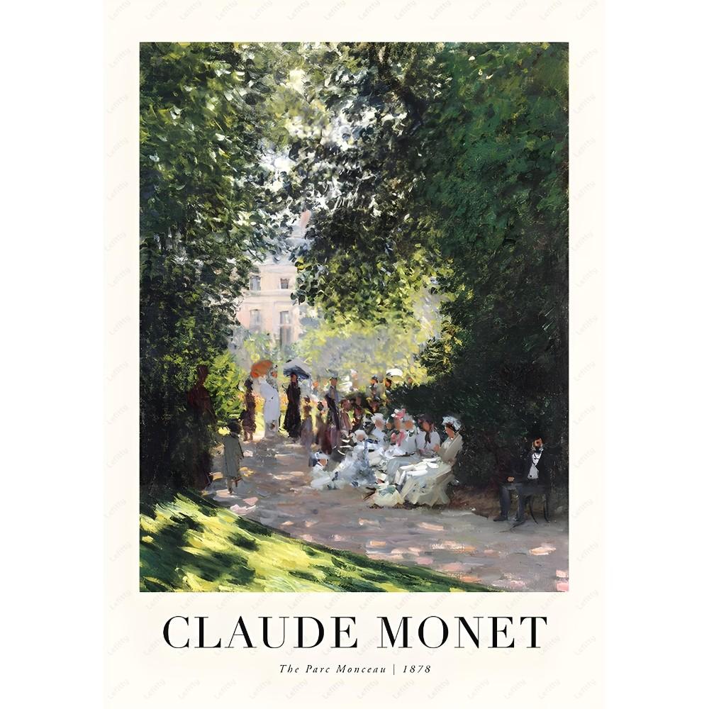 Claude Monet Retro Klasyczny Olejny Art Dzikie Kwiaty Plakat Naklejka na Ścianę Druk Wodoodporny Dom Salon Sypialnia Bar Estetyczny Deco