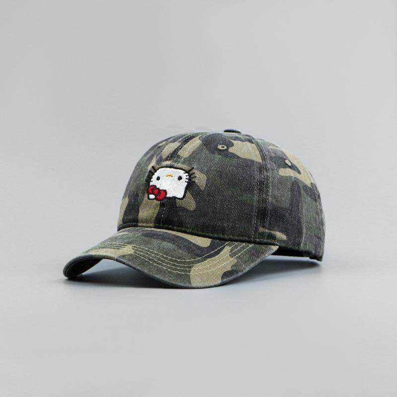 

New cartoon embroidery camouflage baseball cap going out casual versatile cap men s and women s fashion visor армия зеленый