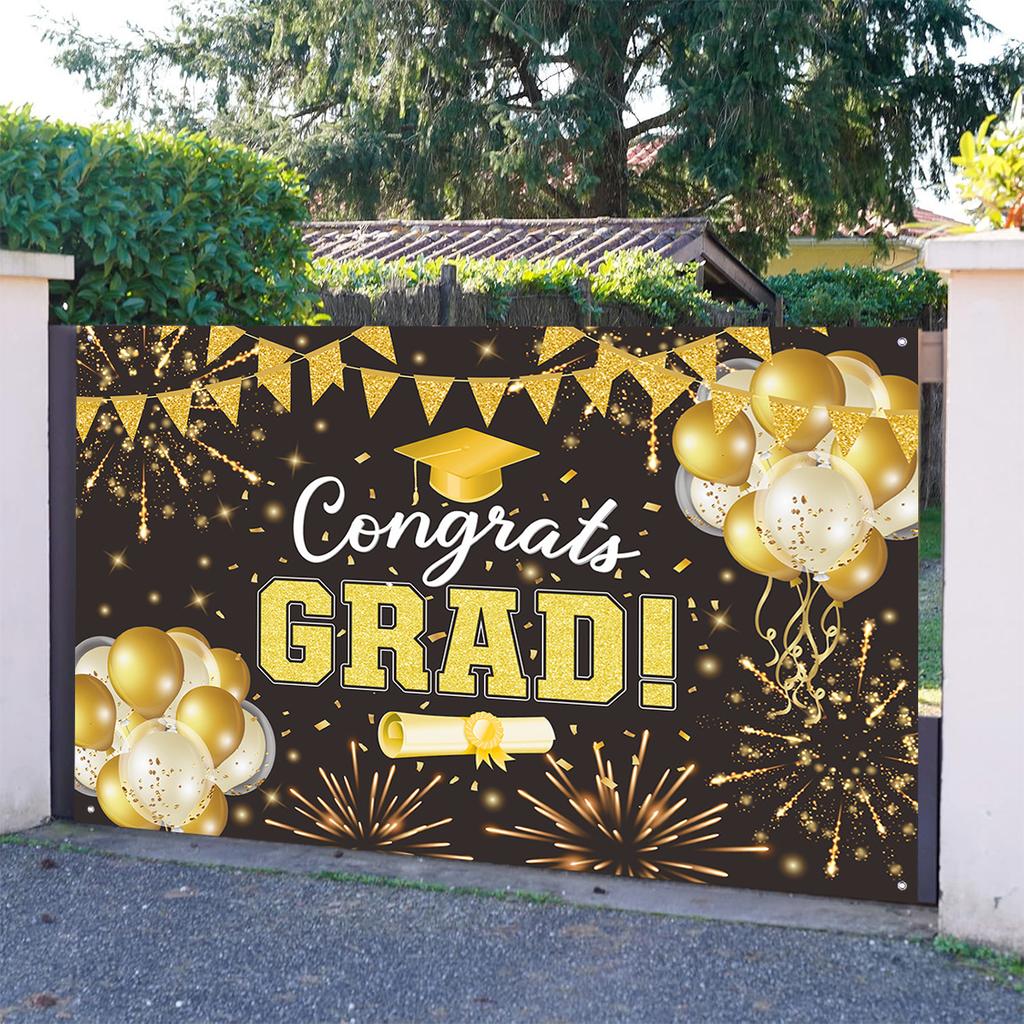 School Graduation Ceremony Party Decoration Background Cloth Banner Graduation Season Poster Hanging Cloth