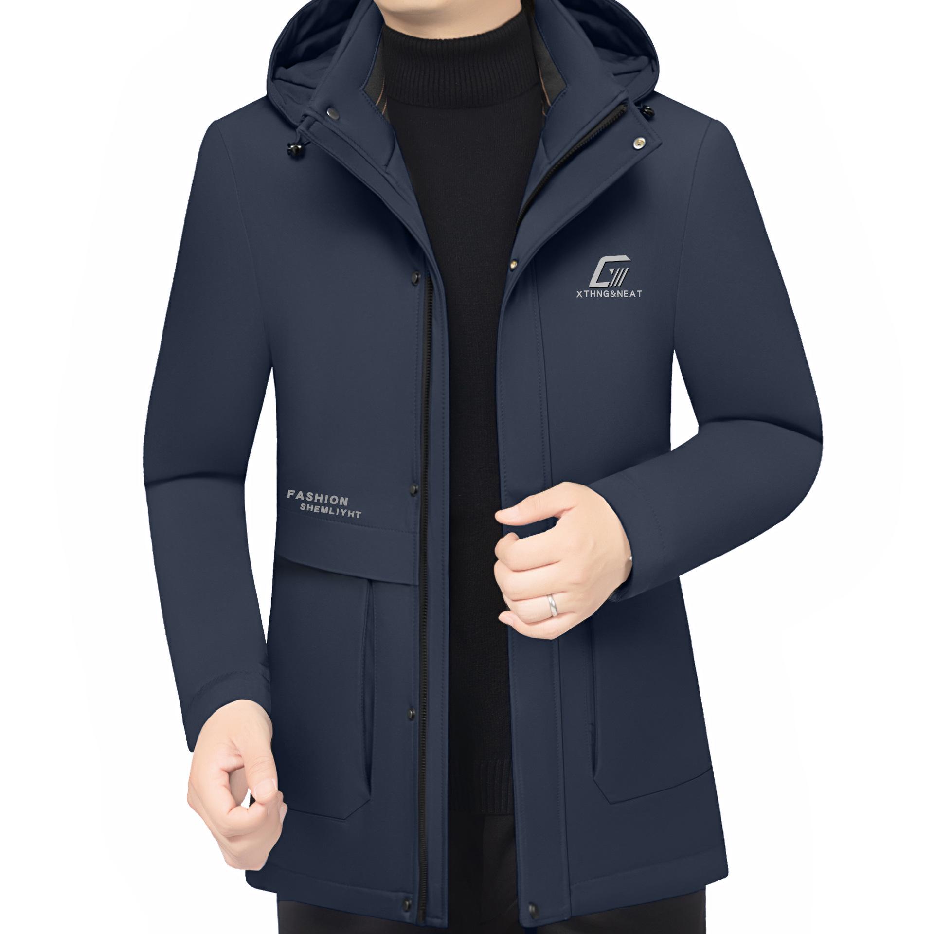 

Men s 2025 Winter Cotton Jacket with Detachable Liner - Plus Velvet, Thickened, Middle-aged Style, Cold Protection, Warm and Comfortable. M (170, fits 50-60 kg)