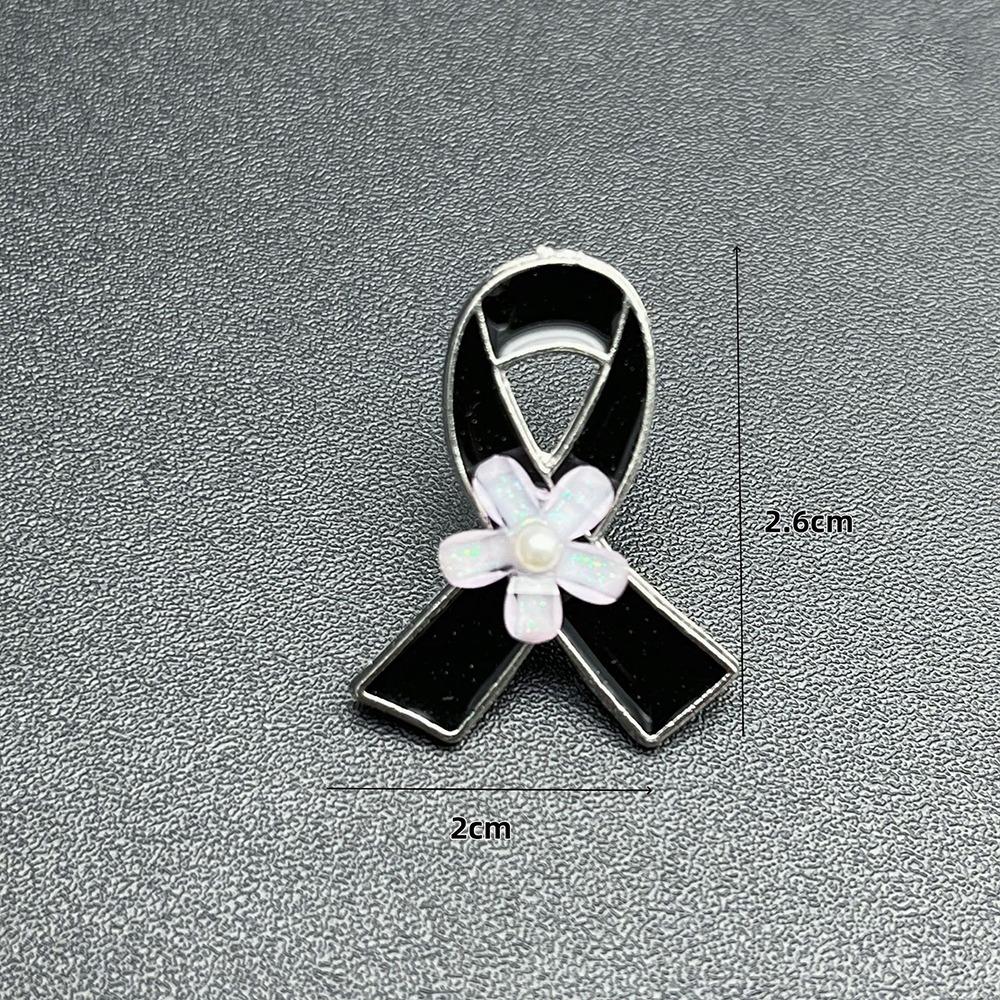 Portable Memorial Black Ribbon Brooch Souvenir Black Black Badge Pin Queen Mother Ribbon Bow Pin For Funerals and Mourning