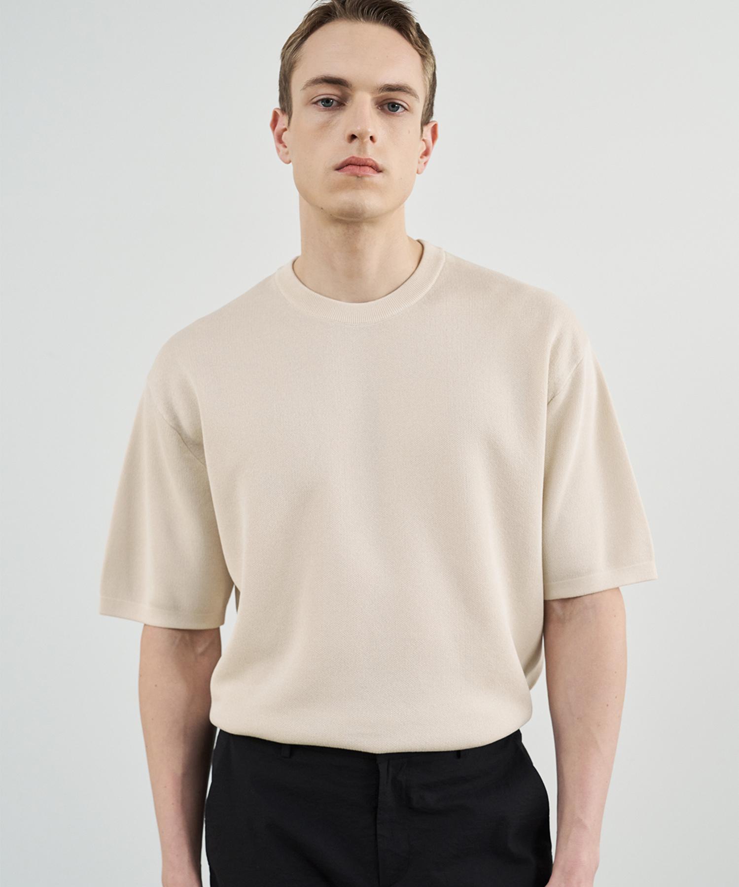 210 Edit Architecture Round Knit_Zd2Sw111_Crm Crm/100