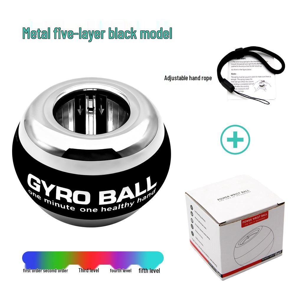 Luminous Fitness Gyroscope: Wrist & Arm Muscle Training Power Ball - Dazzling Platinum Grip