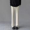 Summer New Black Straight Trousers Drape Feeling High Sense Scimitar Slightly Pull Pants Men's Casual Suit Trousers