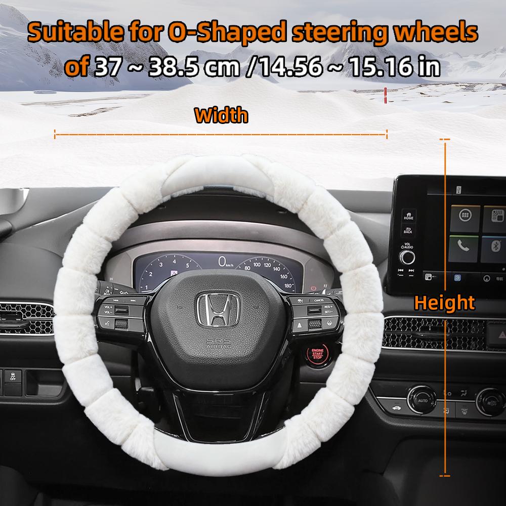 Suitable for Honda Plush Steering Wheel Cover Winter Cold-Proof and Warm Cover Cr-V Civic Hr-V Zr-V Vezel City Amaze Fit Jazz Accord Wr-V 