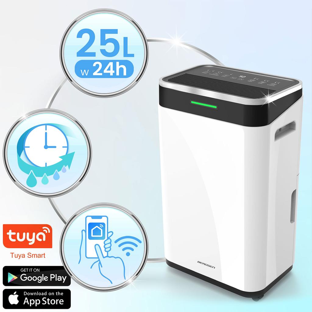 Compressor Air Dehumidifier - Moisture Absorber 25L/24H Hygrostat Berdsen Bd-533 White